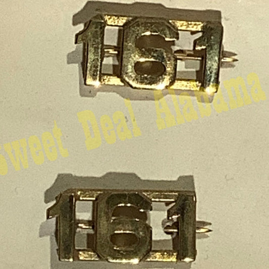 Early/Mid 1900s Brass C-Clasp "161" Collar Device 3/8"H Hat / Lapel Pins Set