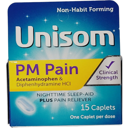 Unisom PM Pain Reliever Diphenhydramine & Acetaminophen 15 Caplets  Exp. 03/2027