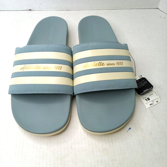 Adidas Adilette Comfort Slides Blue White Gold Men's Size 18 GX4300 New