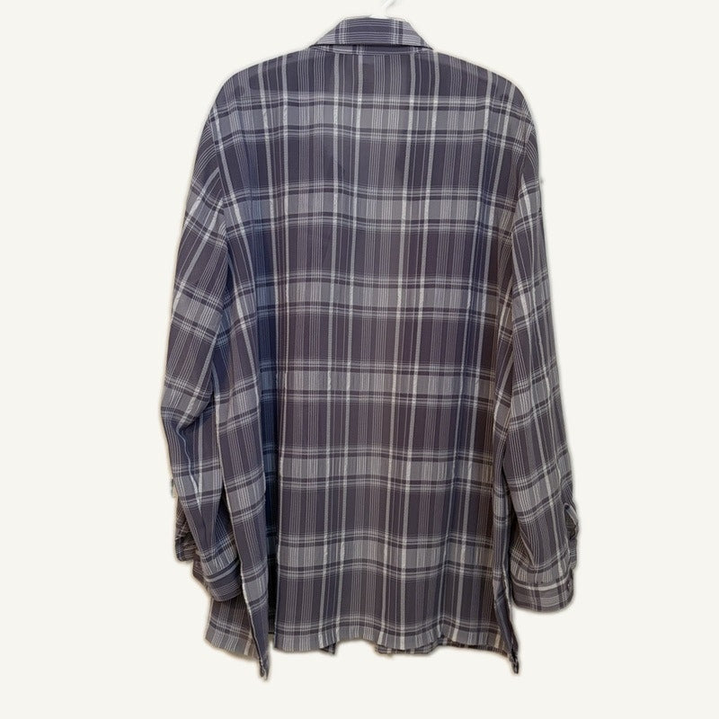 Travel Smith Women's L Purple Plaid Button-Up Top & Tencel Lyocell Pants Set