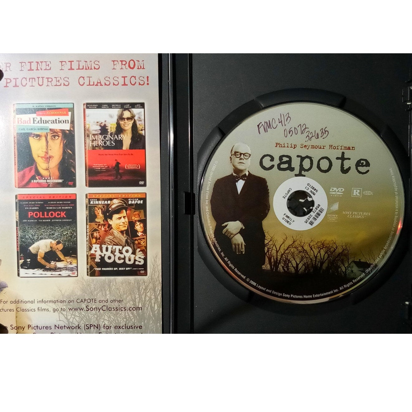 Capote (DVD 2006)  114 Minutes, Sony Pictures Home Entertainment