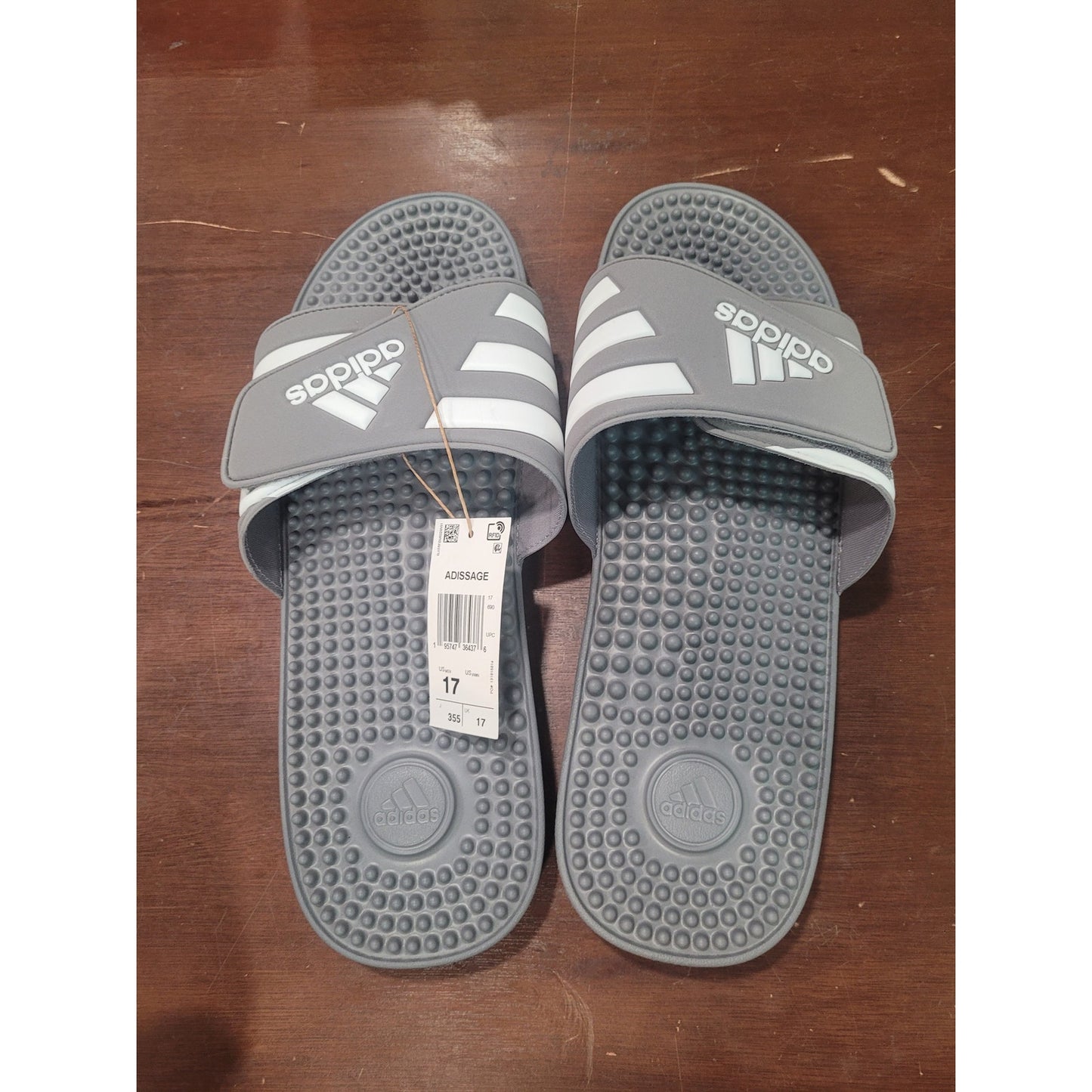 Adidas Adissage Slide Sandal, Unisex Adult Size 17, Comfort Massage Footbed
