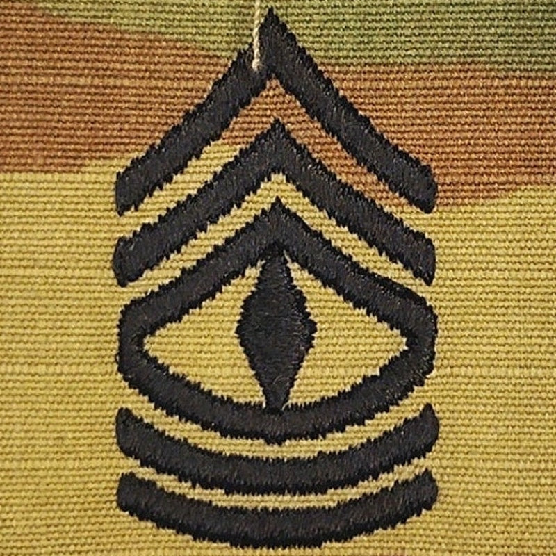 US Army First Sergeant 1SG E‑8 Rank Patch OCP Multicam TE 2" × 2"