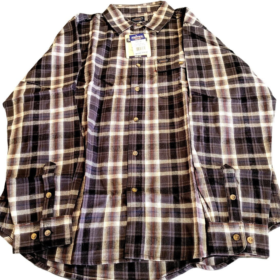 Ely Cattleman Unlined Flannel Big and Tall Mens Long Sleeve Western Shirt, 2XL