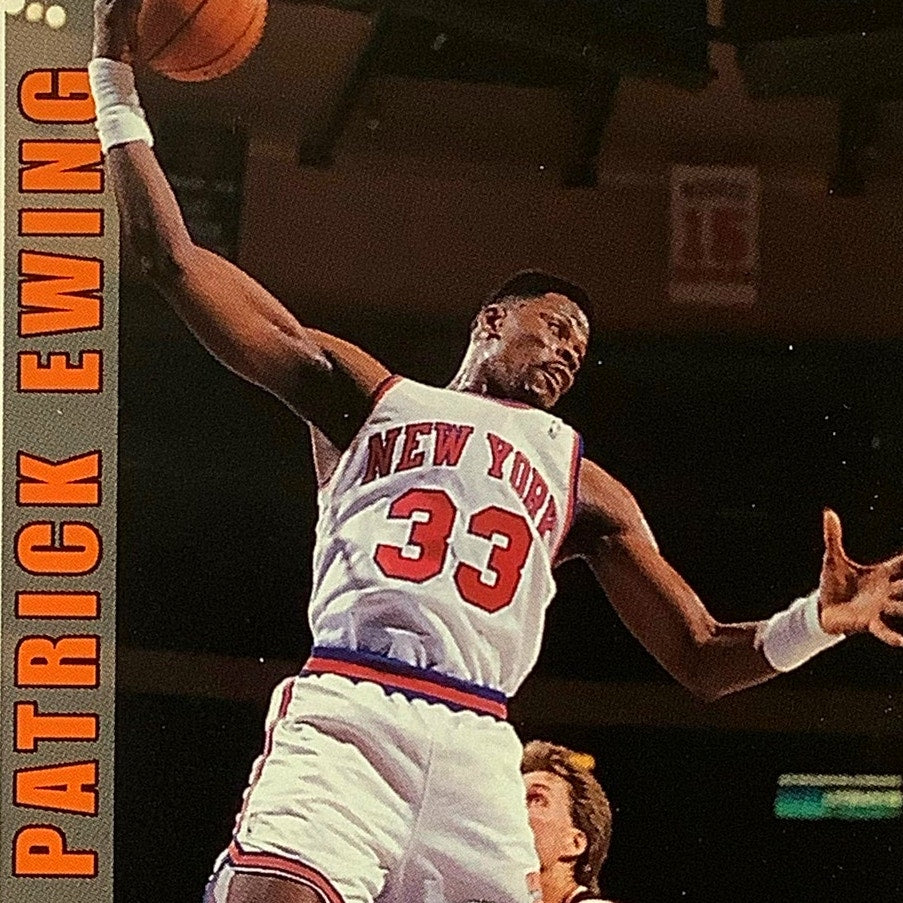 Patrick Ewing (C), Card #153, New York Knicks, 1992 Skybox NBA Hoops