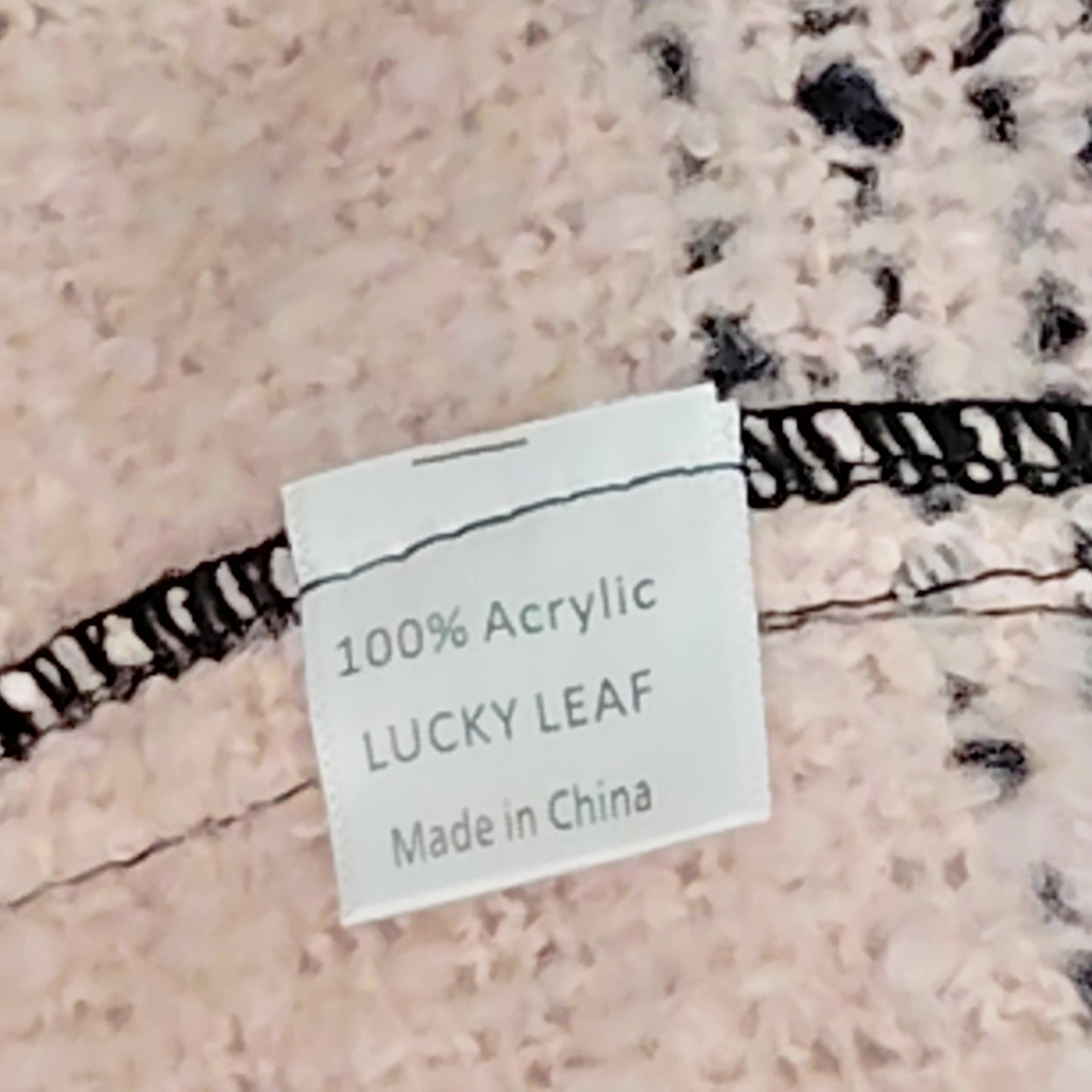 Lucky Leaf Infinity Scarf w/ Tassels Lightweight 100% Acrylic,  Pink Navy Plaid