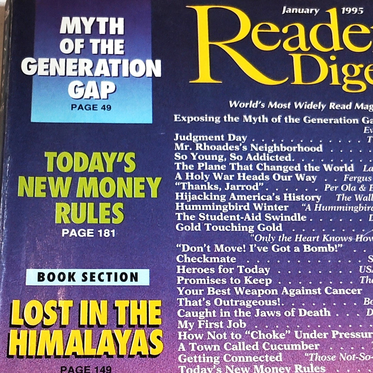 Vintage Reader's Digest January 1995 Magazine - Lost in the Himalayas