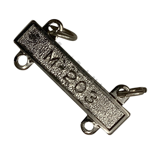 Military Qualification Bar, M-203, Silver Text and Silver Background 1/2"H x 1"W
