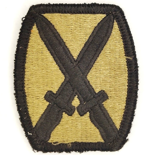 US Army 10th Mountain Division SSI Patch Subdued Bagby Green Hook Back 2.6 × 2.3