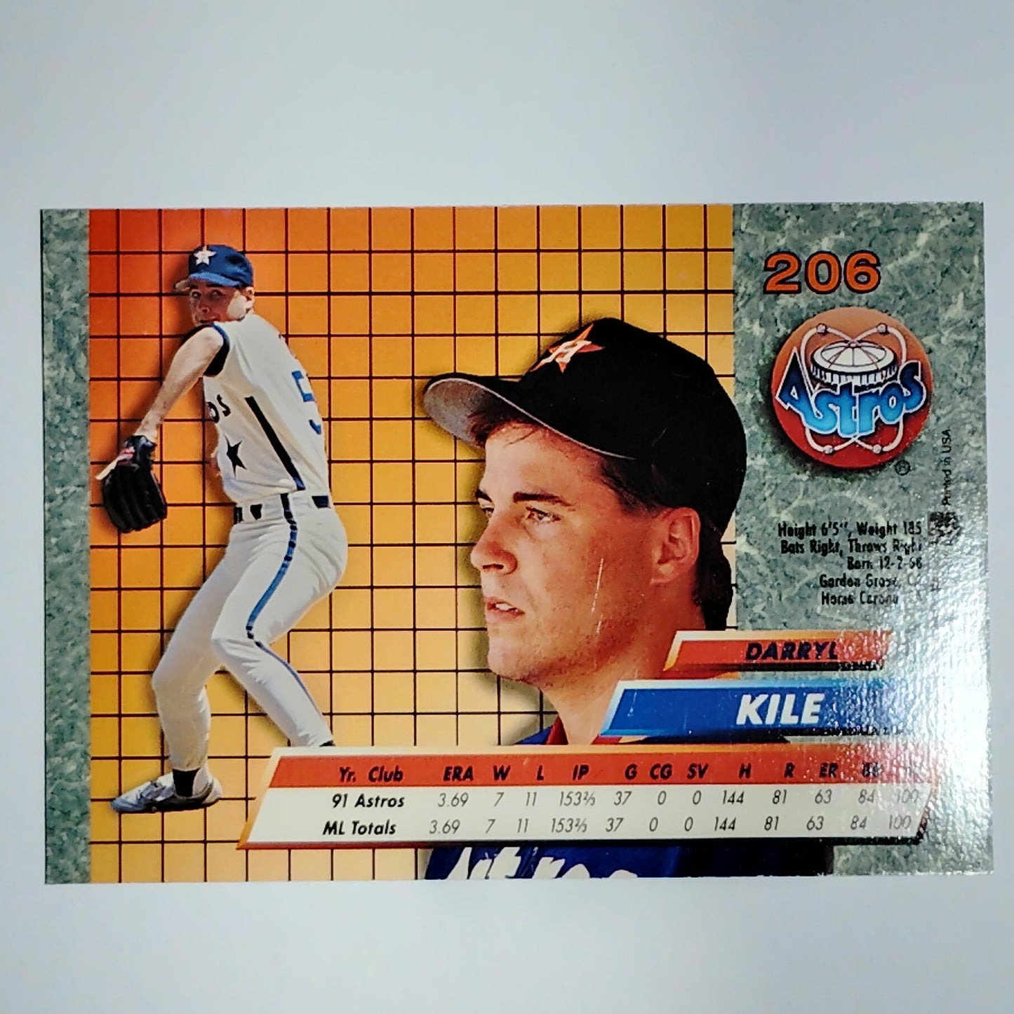 1992 Fleer Ultra Darryl Kile #206 Houston Astros Rookie RC - Pitcher VG/EX