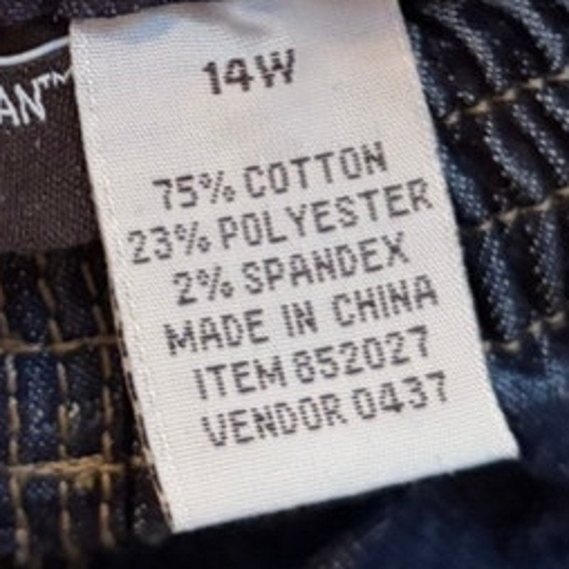 Venezia Woman 14W Blue Denim Trench Coat & Elastic Waist Pants 2-Piece Set
