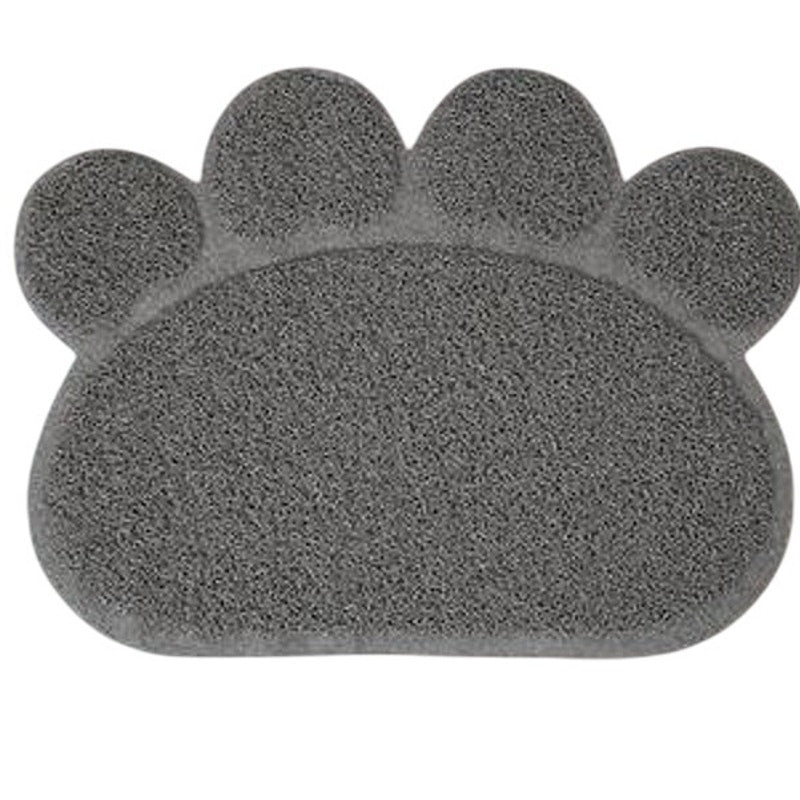 Frisco Paw Shaped Cat Litter Mat – Grey, PVC, 23"x17
