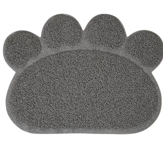 Frisco Paw Shaped Cat Litter Mat – Grey, PVC, 23"x17