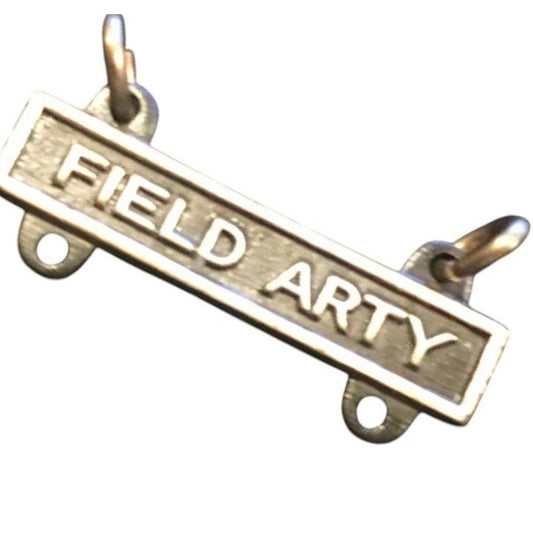 Military Qualification Bar, Field Arty, 1/2"H x 1"W, Silver Text and Background