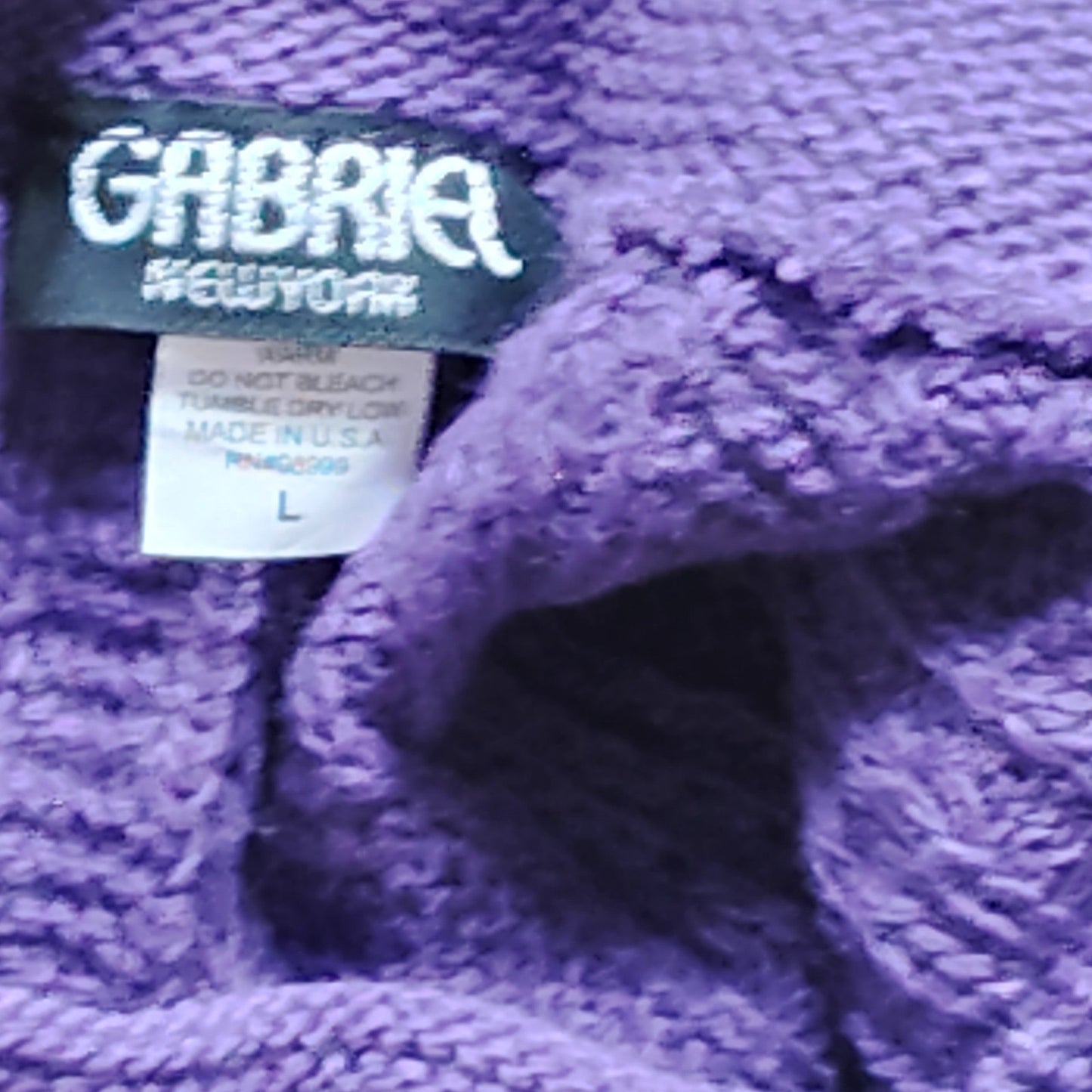 Gabriel New York Dark Purple Button‑Down Sweater 100% Acrylic Size Large NEW