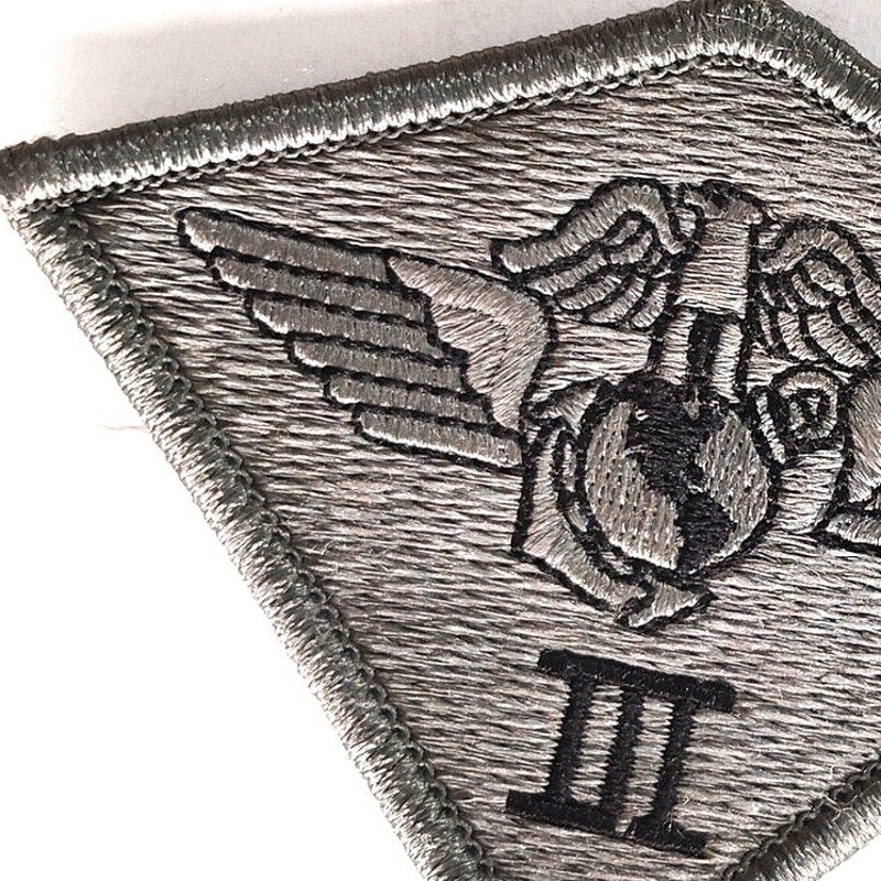 USMC 3rd Marine Aircraft Wing Novelty Patch Subdued 3‑3/4" × 2‑3/4" Hook Back