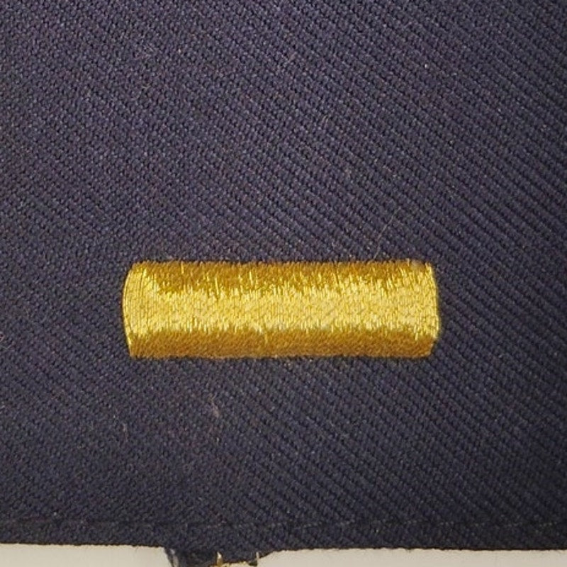 USAF First Lieutenant O‑2 Shoulder Marks Gold on Blue 3‑1/4" × 2‑1/4" Pair