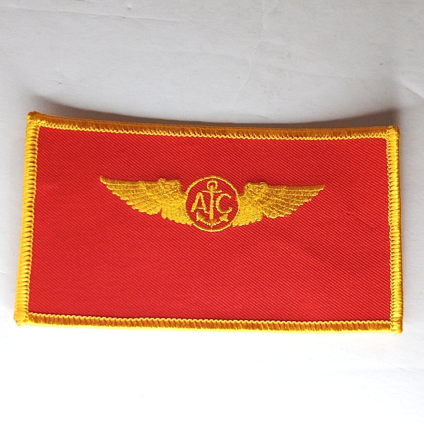 USMC Naval Aircrew Wings Patch Gold on Red Sew‑On 4‑1/2" × 2‑1/2"