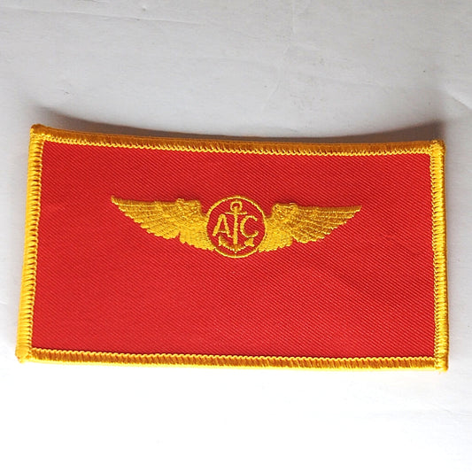 USMC Naval Aircrew Wings Patch Gold on Red Sew‑On 4‑1/2" × 2‑1/2"
