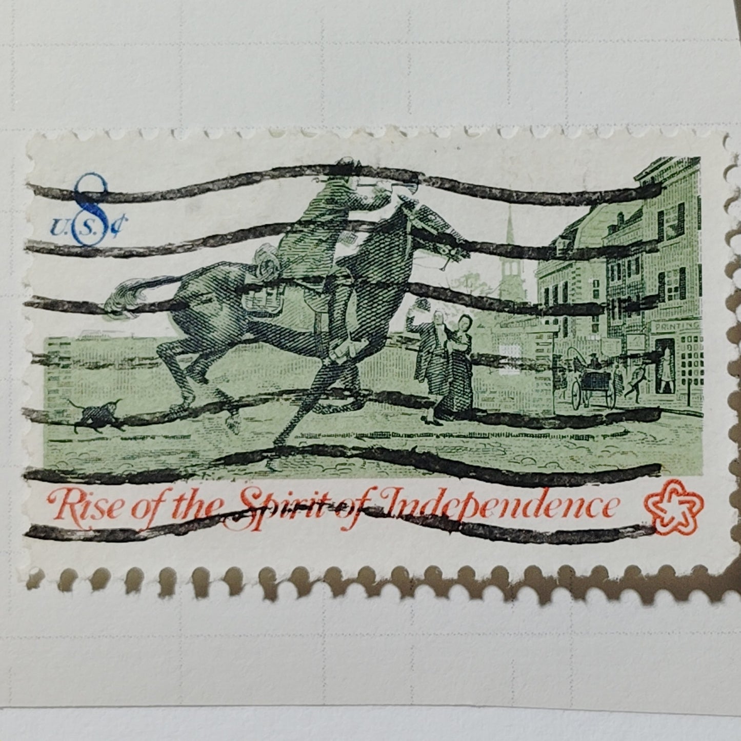 1973 US Postage Stamp Scott #1478 8c Spirit of Independence Post Rider Used
