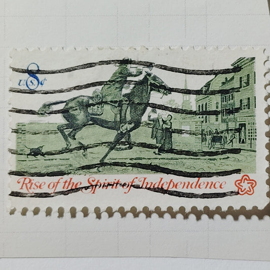 1973 US Postage Stamp Scott #1478 8c Spirit of Independence Post Rider Used