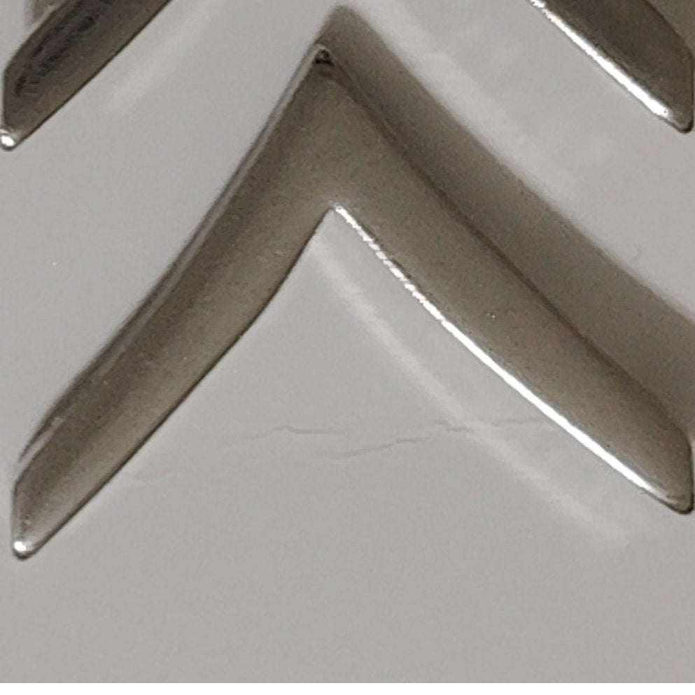 HWC Private Chevron Novelty Pins – 7/8" × 5/8"  Collar Device Set, Silver-Tone