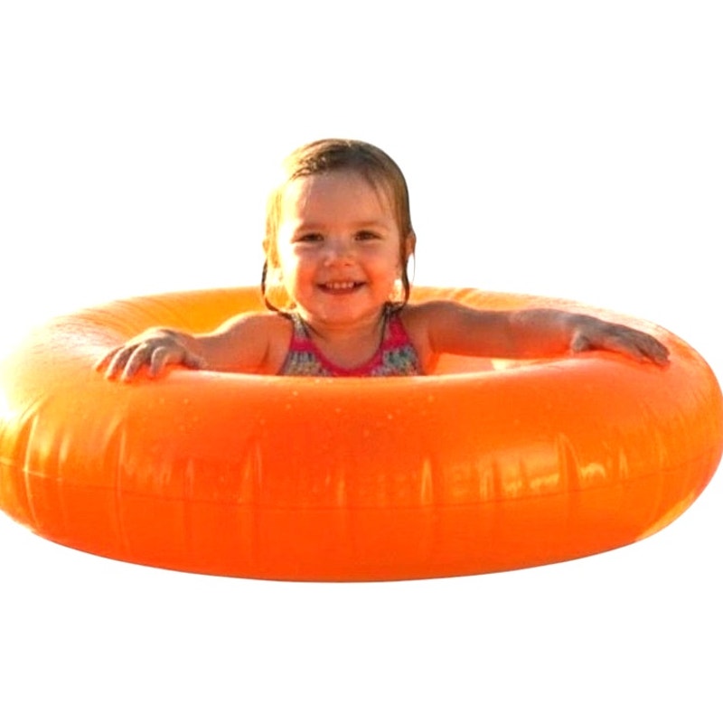 Bestway H2O GO! Transparent Orange Swim Tube – Ages 3–6, Kids 20"D Pool Float
