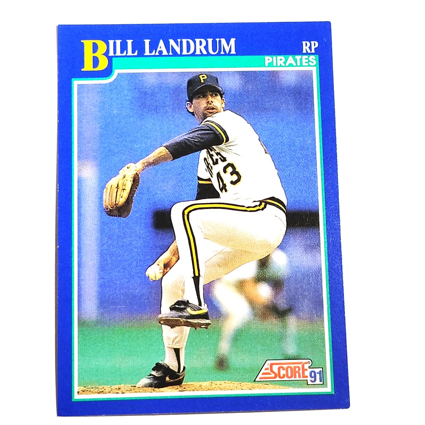 1991 Score Bill Landrum #98 Pittsburgh Pirates Relief Pitcher Baseball Card NM
