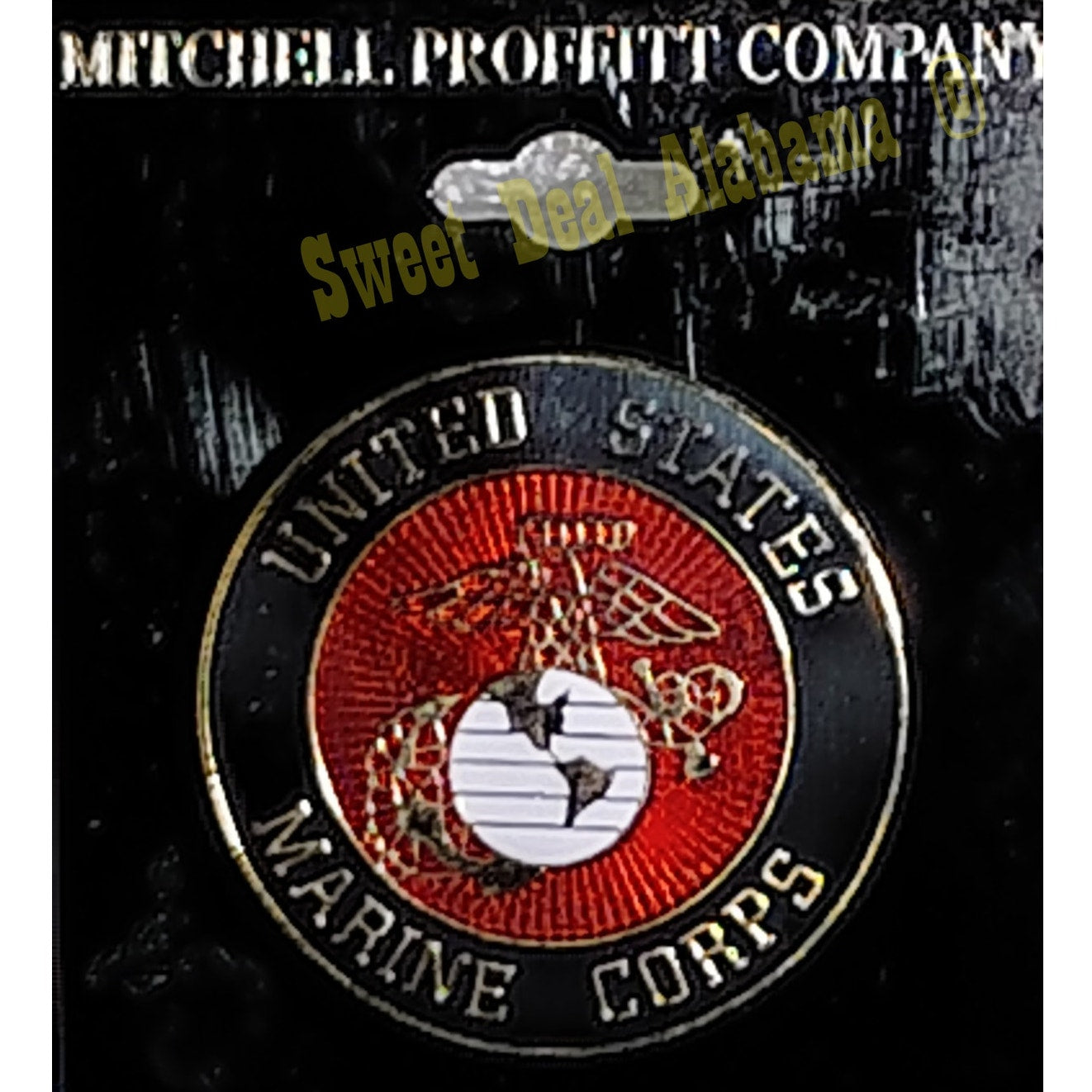 U.S. Marine Corps Badge Pin (Hat or Lapel), 1-1/2"D, By Mitchell Proffitt Comp.