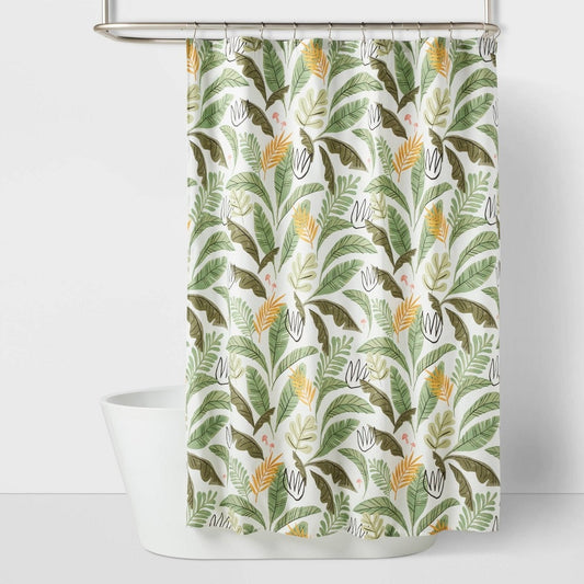 Pillowfort Botanical Shower Curtain – Twill Fabric – 72" x 72"
