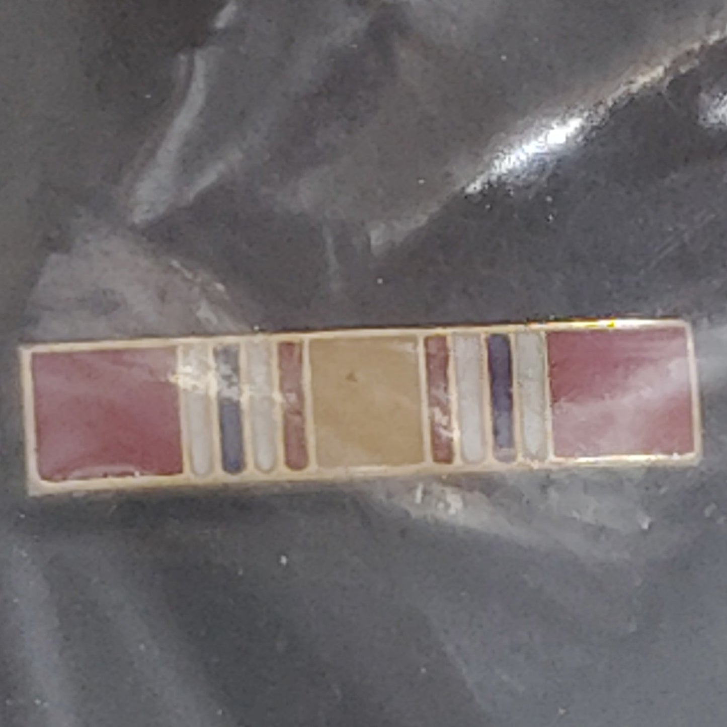 National Defense Service Mini Ribbon 5/8" × 1/8" Novelty Lapel Pin, Enamel Metal