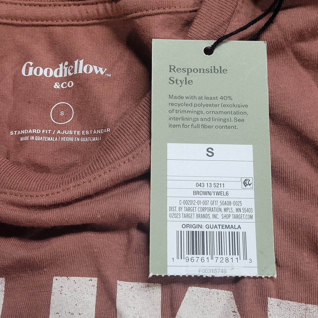 Men's Short Sleeve Crewneck Graphic T-Shirt - Goodfellow & Co Cinnamon - Small