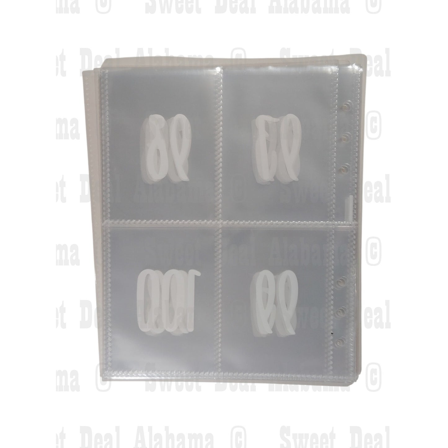 25 Pcs 4-Pocket Protectors, Fits 6 Ring A5 Binders, Numbered 1-100
