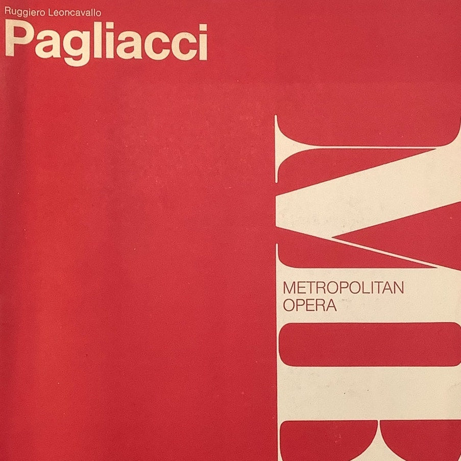 MET Opera, Ruggiero Leoncavallo Pagliacci Libretto in Original & English, 1963