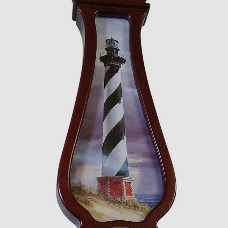 VTG 1992 Danbury Mint Cape Hatteras Lighthouse Banjo Wall Clock 25" Quartz
