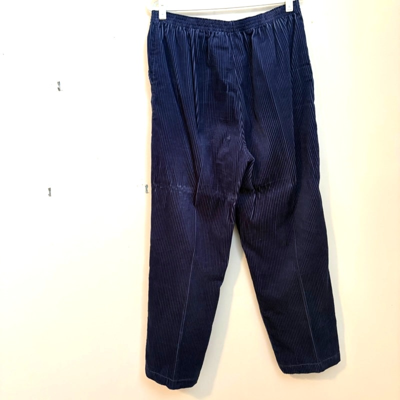 Blair Women's L Navy Corduroy Jacket & Elastic Waist Pants 2-Piece Set