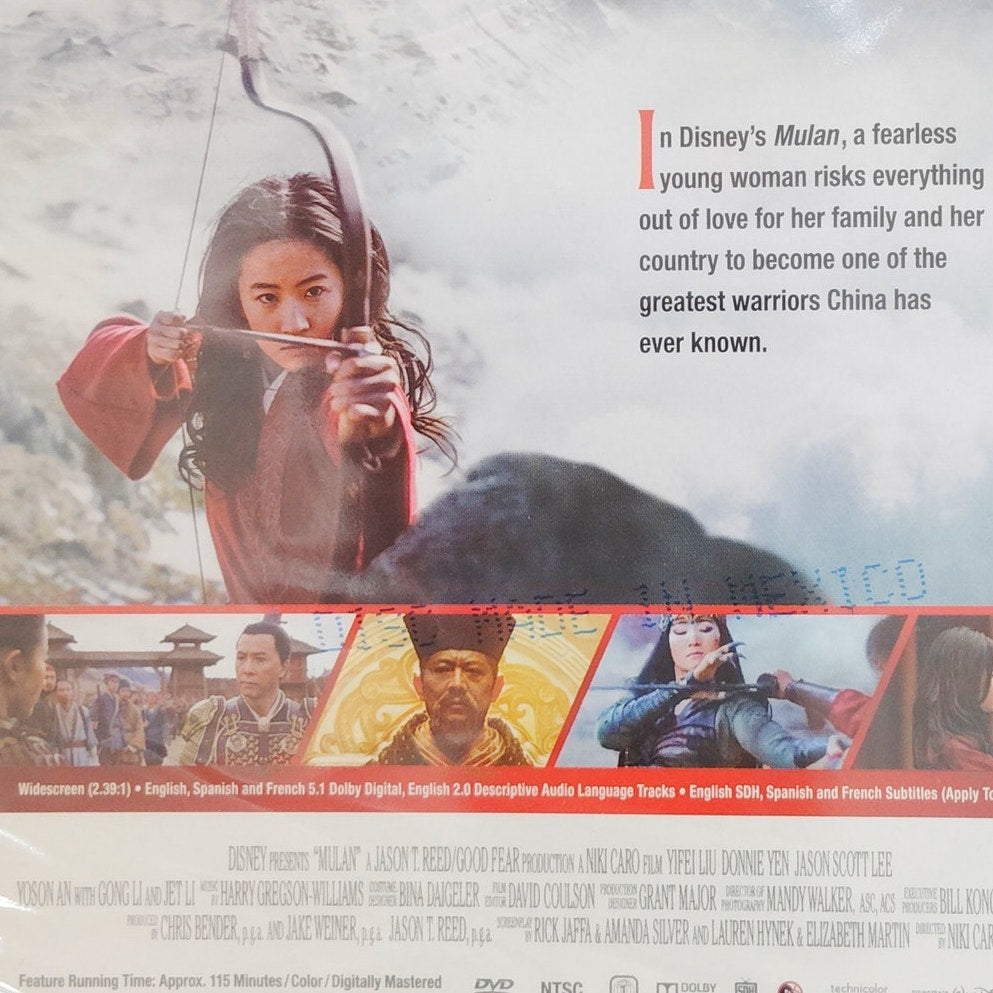 Disney Mulan 2020 Live Action DVD Only - Yifei Liu Sealed Region 1 PG-13