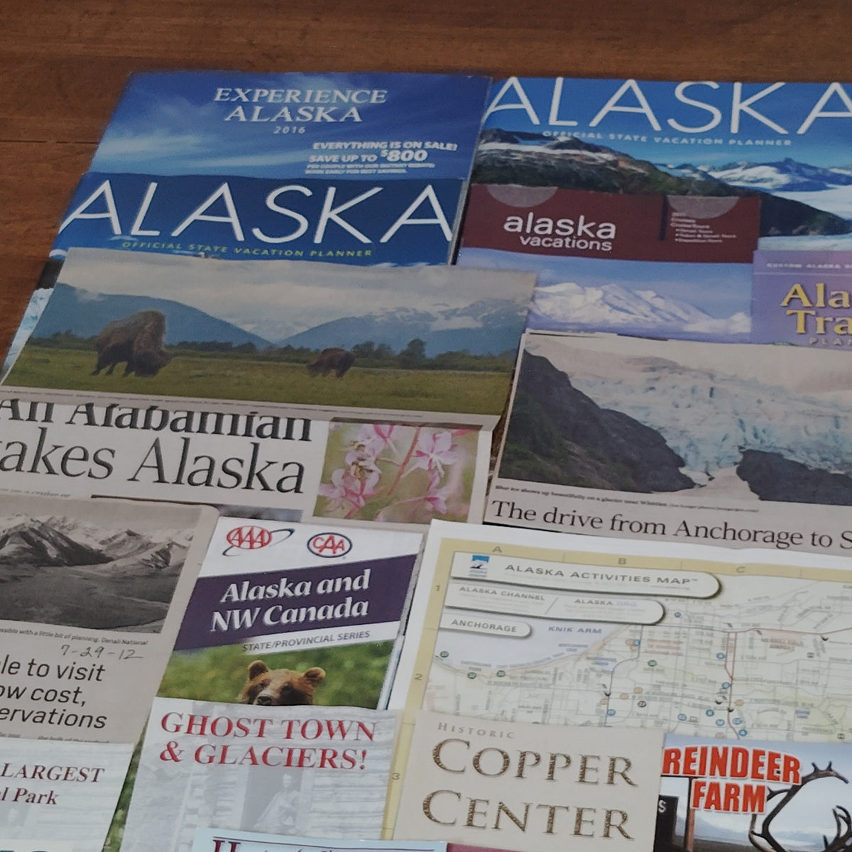 Vintage Alaska Travel Ephemera Lot - Maps, Brochures, Guides (2009-2016)