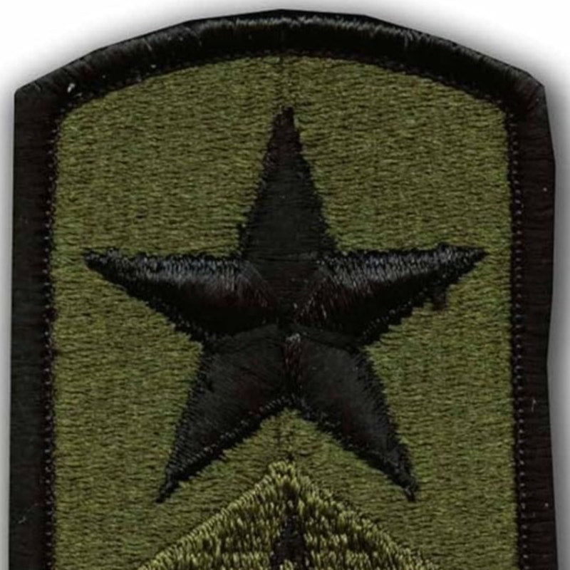 US Army 72nd Infantry Brigade SSI Patch Subdued Bagby Green Black Sew‑On 3" × 3"