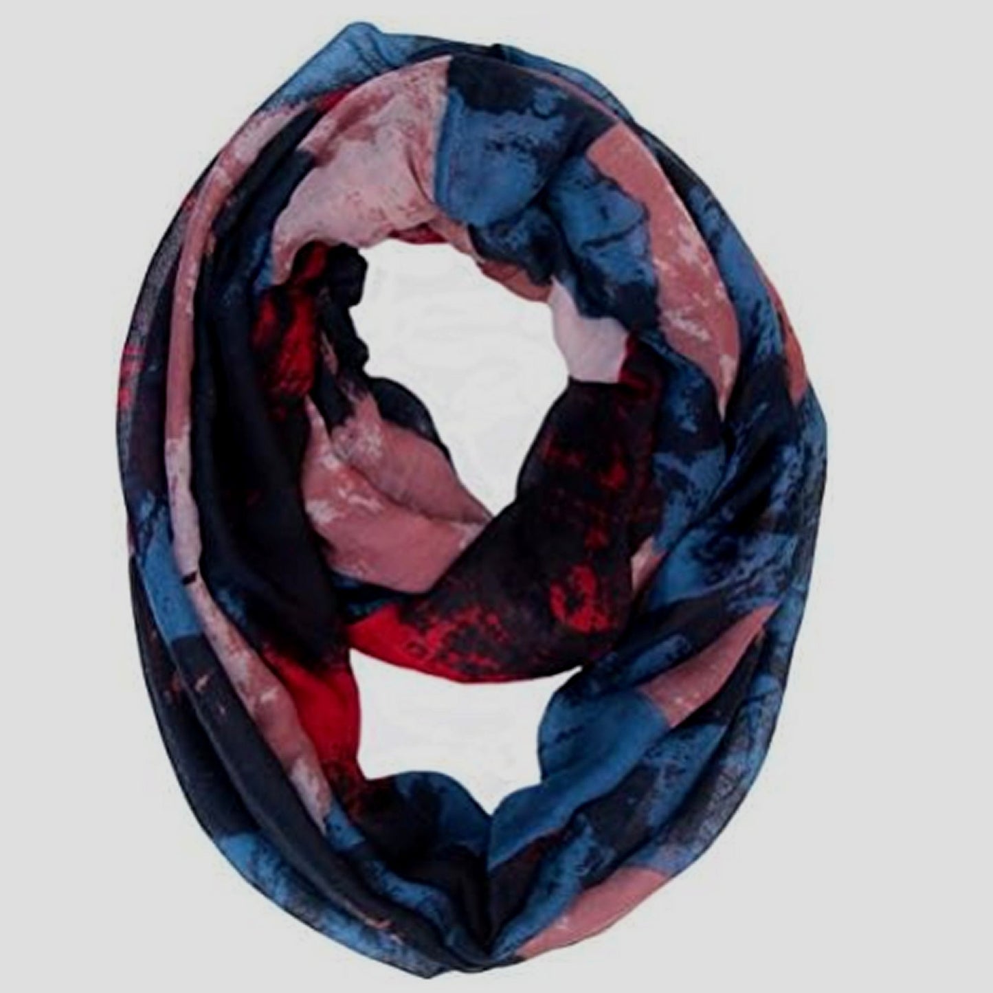 Lucky Leaf Infinity Scarf Lightweight 100% Viscose Multi‑Color Artist Print