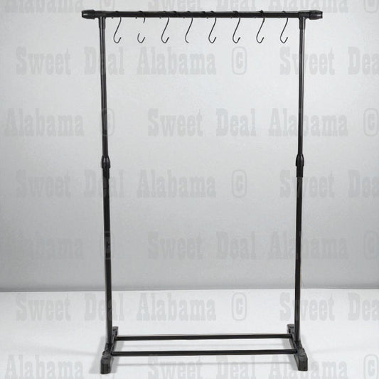 Retractable Freestanding Christmas Stocking Holder Stand – 35" to 59" Adjustable Display – 8 Hooks