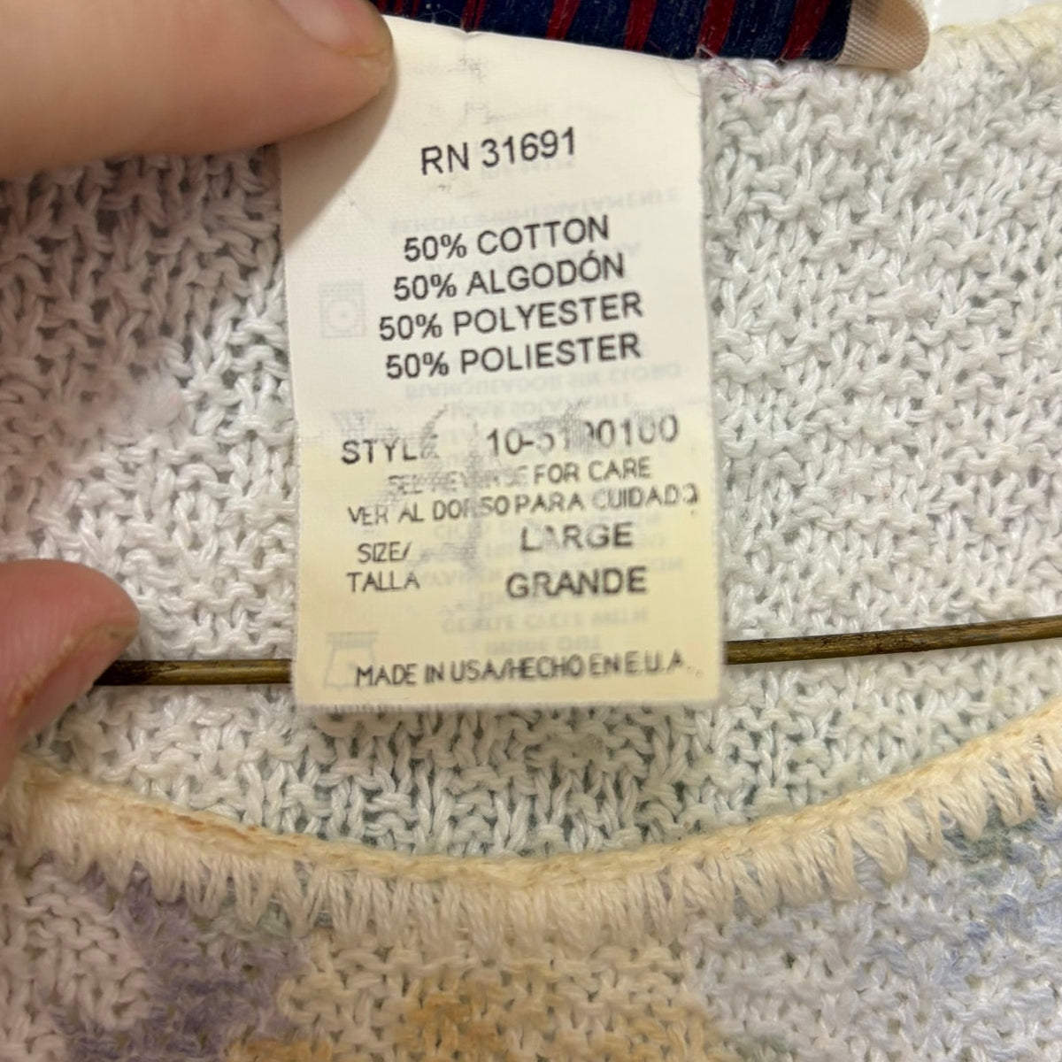 Vintage DONNKENNY Classic Floral Knit Sweater Shirt - Women's Large