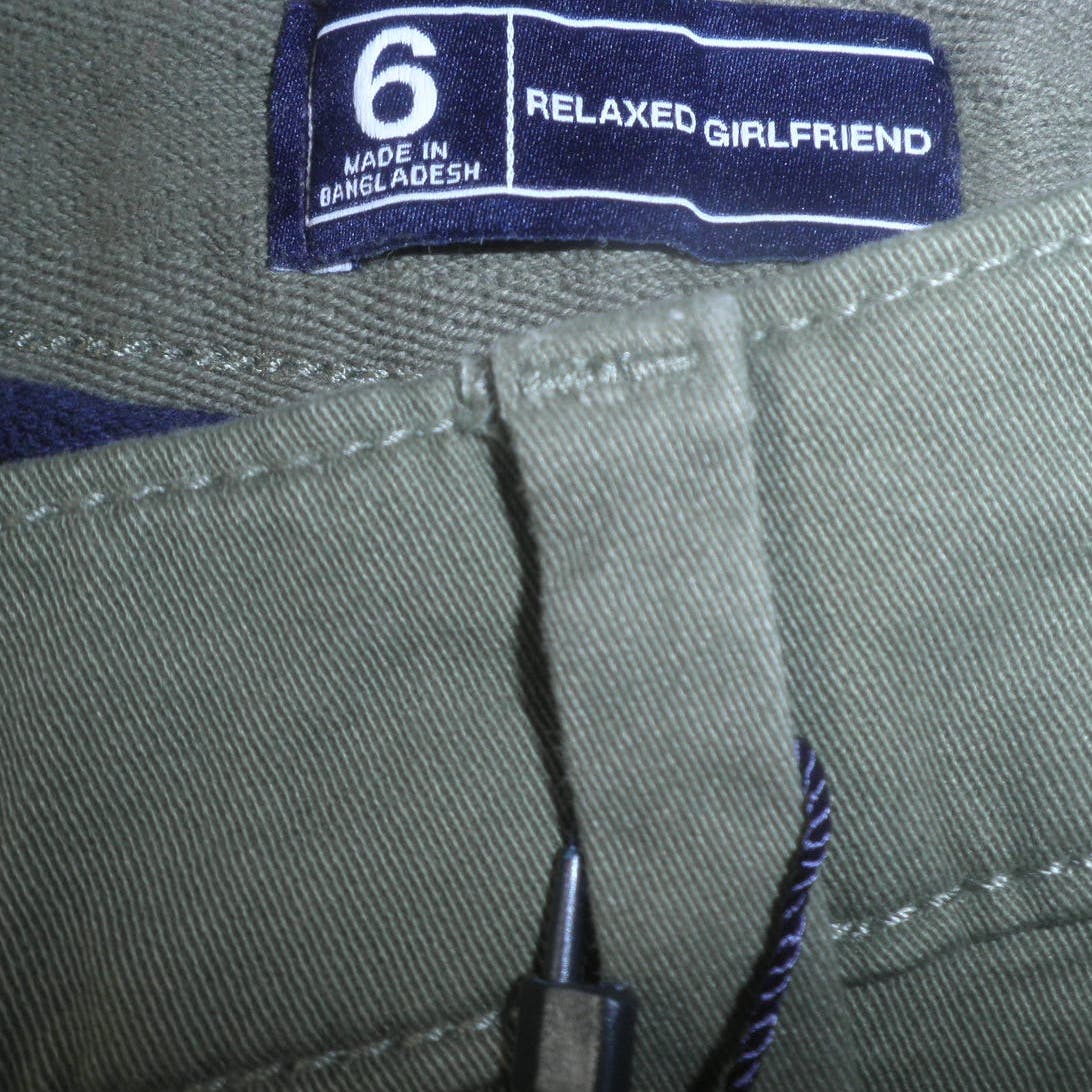 Gap Women's Relaxed Girlfriend Cuffed Twill Pants, Size 6, Clover Green
