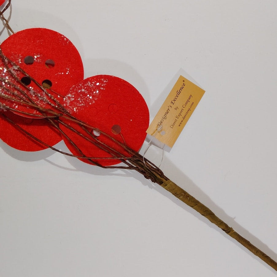 Lot of 8 Iced Button Spray Branches – 33" – Floral Décor, Floral Crafts
