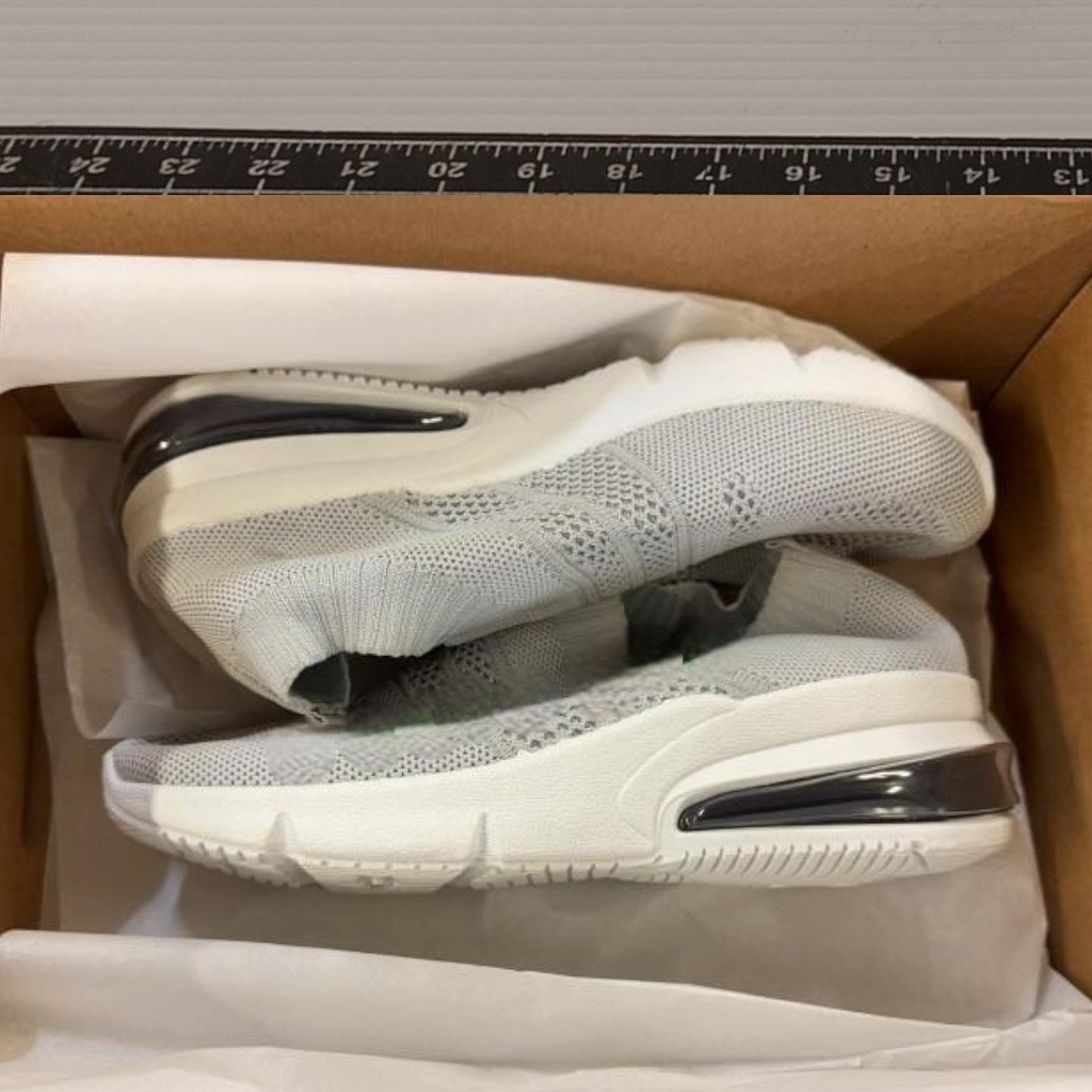 Slip-On Walking Shoe, Size 6 Gray Breathable Mesh, Air Cushion Heel, Lightweight