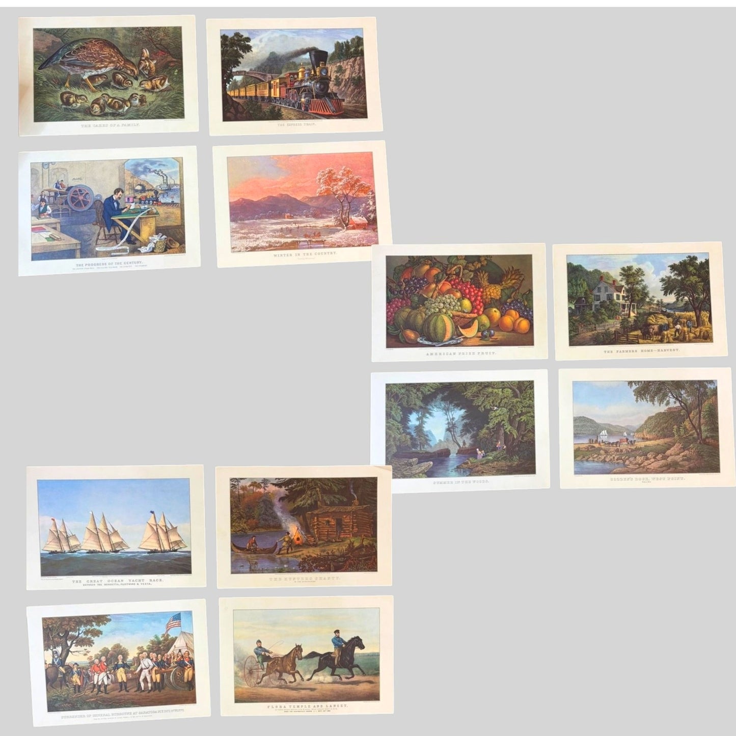 1961 The Travelers Insurance Currier & Ives Calendar - Frameable Illustrations