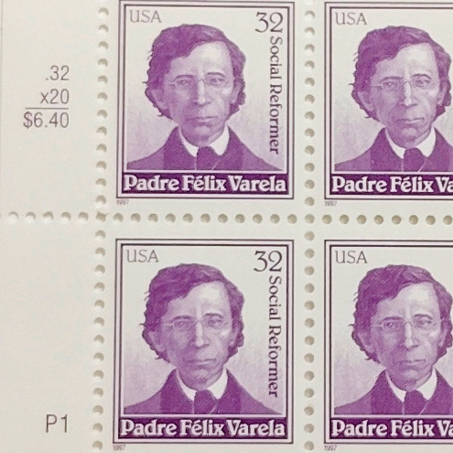 Block of 6 – 1997 USA 32¢ Padre Félix Varela MNH Scott 3166 Plate Block