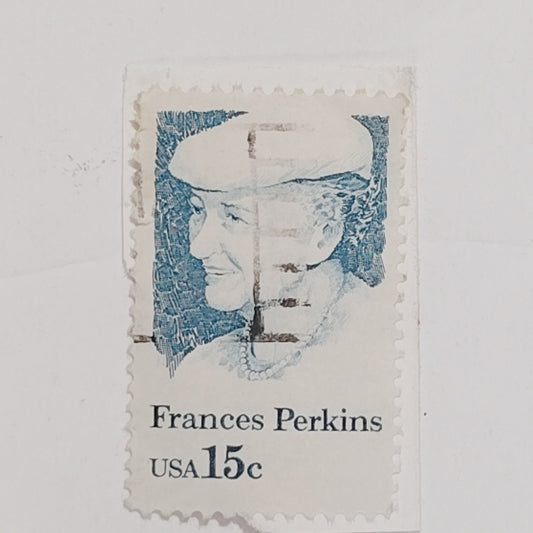 1980 Frances Perkins Stamp – 15¢  Used – Labor Reformer – Scott #1821 – USPS