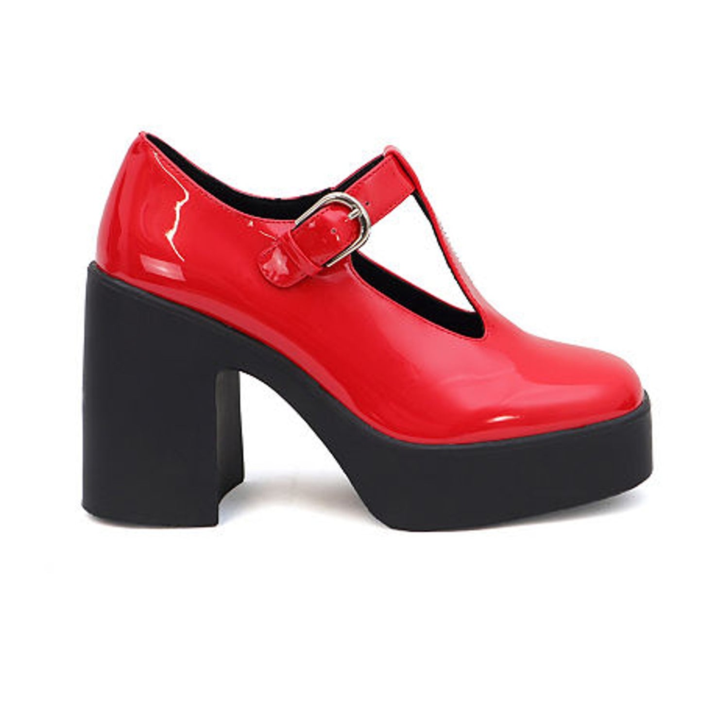 Yoki Trace Wedge Pumps – Red, Women’s 8M, Slip-On Closed Toe Dress Heel