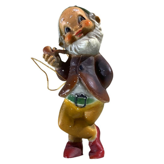 Vintage Miniature Gnome Figurine, Ornament, Made in Hong Kong 3-1/8"H x 1"W